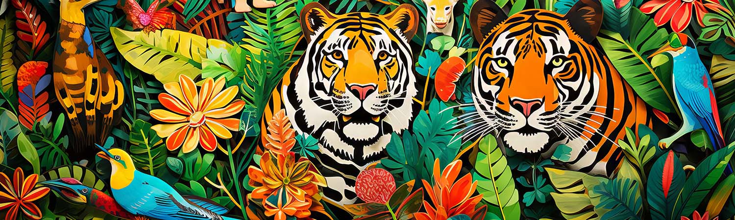 Sticker géant feuillage jungle